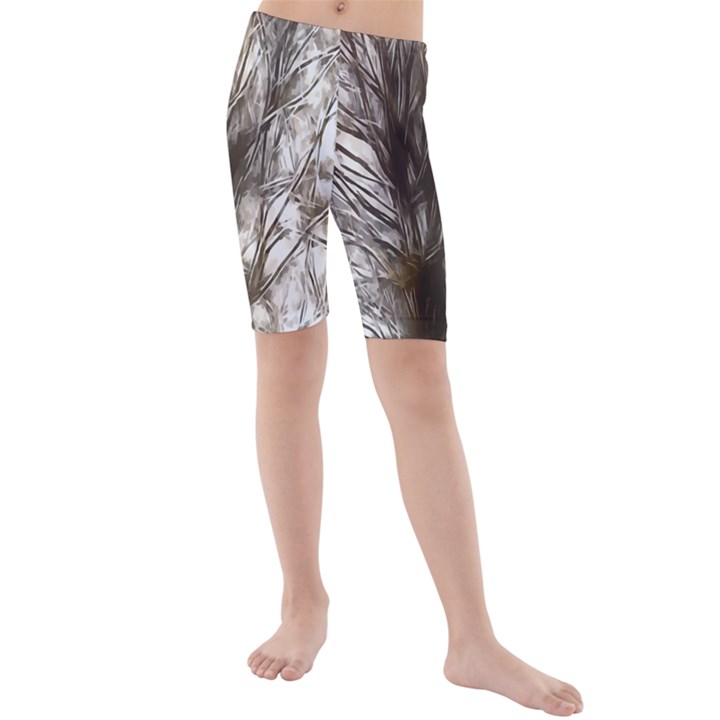 Tree Art Artistic Tree Abstract Background Kids  Mid Length Swim Shorts