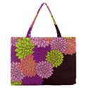 Floral Card Template Bright Colorful Dahlia Flowers Pattern Background Medium Zipper Tote Bag View1