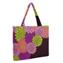 Floral Card Template Bright Colorful Dahlia Flowers Pattern Background Medium Zipper Tote Bag View2