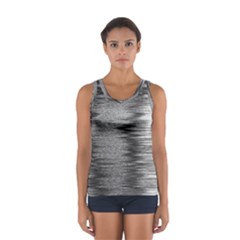 Rectangle Abstract Background Black And White In Rectangle Shape Women s Sport Tank Top 