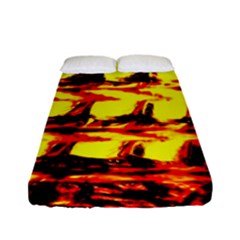 Yellow Seamless Abstract Brick Background Fitted Sheet (full/ Double Size) by Nexatart