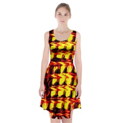 Yellow Seamless Abstract Brick Background Racerback Midi Dress by Nexatart