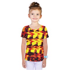 Yellow Seamless Abstract Brick Background Kids  One Piece Tee