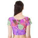 Abstract Design With Hummingbirds Short Sleeve Crop Top (Tight Fit) View2