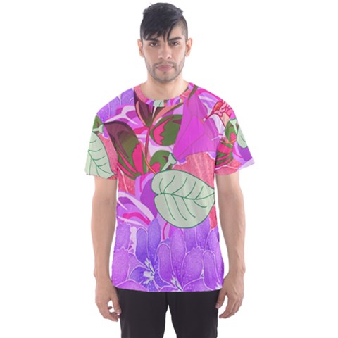 Abstract Design With Hummingbirds Men s Sport Mesh Tee by Nexatart