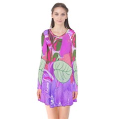 Abstract Design With Hummingbirds Flare Dress