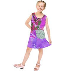 Abstract Design With Hummingbirds Kids  Tunic Dress