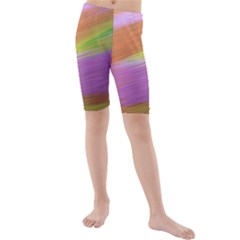 Metallic Brush Strokes Paint Abstract Texture Kids  Mid Length Swim Shorts by Nexatart