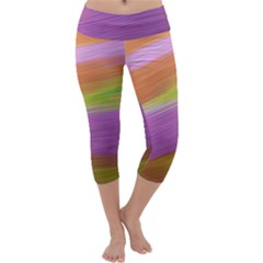 Metallic Brush Strokes Paint Abstract Texture Capri Yoga Leggings by Nexatart