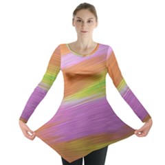 Metallic Brush Strokes Paint Abstract Texture Long Sleeve Tunic  by Nexatart