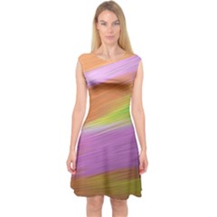 Metallic Brush Strokes Paint Abstract Texture Capsleeve Midi Dress by Nexatart