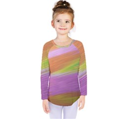 Metallic Brush Strokes Paint Abstract Texture Kids  Long Sleeve Tee