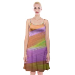 Metallic Brush Strokes Paint Abstract Texture Spaghetti Strap Velvet Dress by Nexatart