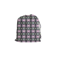 Colorful Pixelation Repeat Pattern Drawstring Pouches (small)  by Nexatart