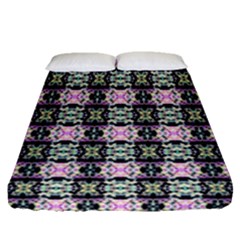 Colorful Pixelation Repeat Pattern Fitted Sheet (queen Size) by Nexatart