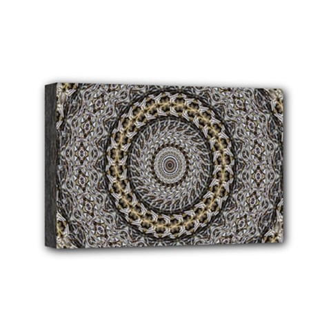 Celestial Pinwheel Of Pattern Texture And Abstract Shapes N Brown Mini Canvas 6  X 4  by Nexatart