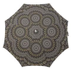 Celestial Pinwheel Of Pattern Texture And Abstract Shapes N Brown Straight Umbrellas by Nexatart