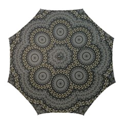 Celestial Pinwheel Of Pattern Texture And Abstract Shapes N Brown Golf Umbrellas by Nexatart