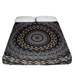 Celestial Pinwheel Of Pattern Texture And Abstract Shapes N Brown Fitted Sheet (california King Size)