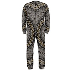 Celestial Pinwheel Of Pattern Texture And Abstract Shapes N Brown Onepiece Jumpsuit (men)  by Nexatart