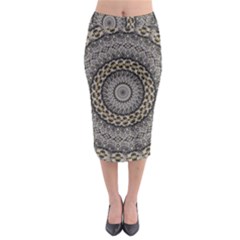 Celestial Pinwheel Of Pattern Texture And Abstract Shapes N Brown Midi Pencil Skirt by Nexatart