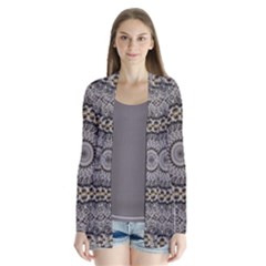 Celestial Pinwheel Of Pattern Texture And Abstract Shapes N Brown Cardigans