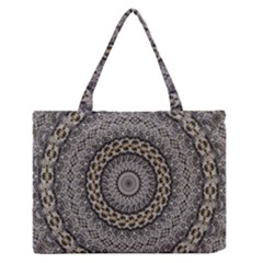 Celestial Pinwheel Of Pattern Texture And Abstract Shapes N Brown Medium Zipper Tote Bag by Nexatart