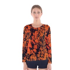 Abstract Orange Background Women s Long Sleeve Tee