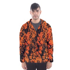 Abstract Orange Background Hooded Wind Breaker (Men)