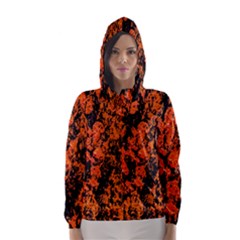 Abstract Orange Background Hooded Wind Breaker (Women)