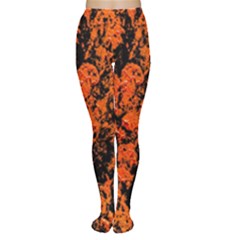 Abstract Orange Background Women s Tights