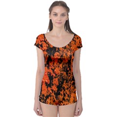 Abstract Orange Background Boyleg Leotard 