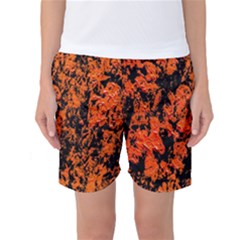 Abstract Orange Background Women s Basketball Shorts