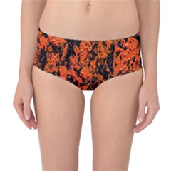 Abstract Orange Background Mid-Waist Bikini Bottoms