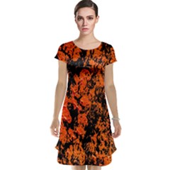 Abstract Orange Background Cap Sleeve Nightdress