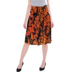 Abstract Orange Background Midi Beach Skirt