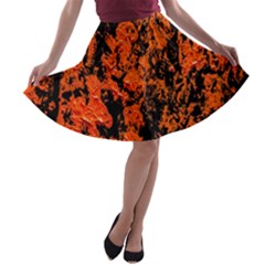 Abstract Orange Background A-line Skater Skirt