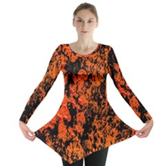 Abstract Orange Background Long Sleeve Tunic 