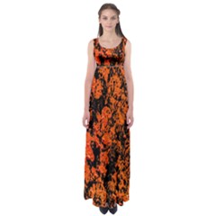 Abstract Orange Background Empire Waist Maxi Dress