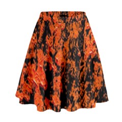 Abstract Orange Background High Waist Skirt