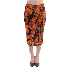 Abstract Orange Background Midi Pencil Skirt