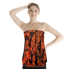 Abstract Orange Background Strapless Top