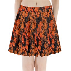 Abstract Orange Background Pleated Mini Skirt