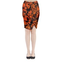 Abstract Orange Background Midi Wrap Pencil Skirt