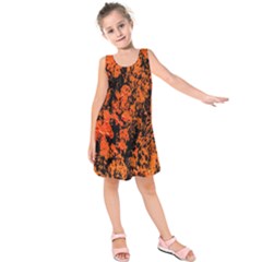 Abstract Orange Background Kids  Sleeveless Dress