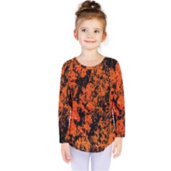 Abstract Orange Background Kids  Long Sleeve Tee