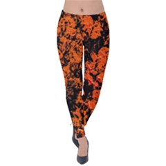 Abstract Orange Background Velvet Leggings