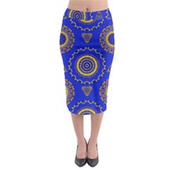 Abstract Mandala Seamless Pattern Midi Pencil Skirt