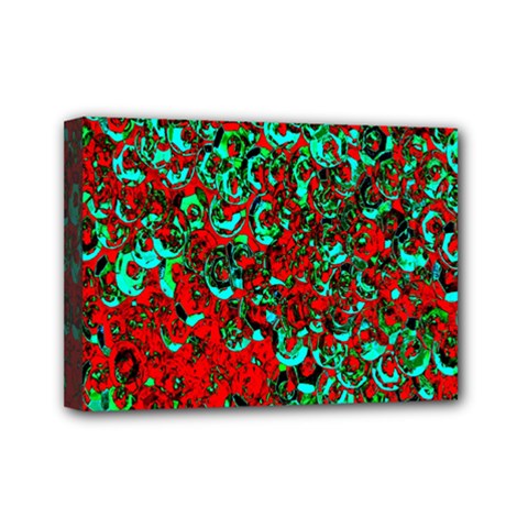 Red Turquoise Abstract Background Mini Canvas 7  X 5  by Nexatart