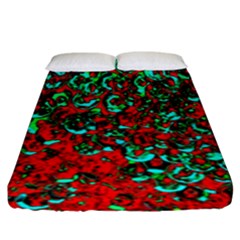 Red Turquoise Abstract Background Fitted Sheet (king Size)